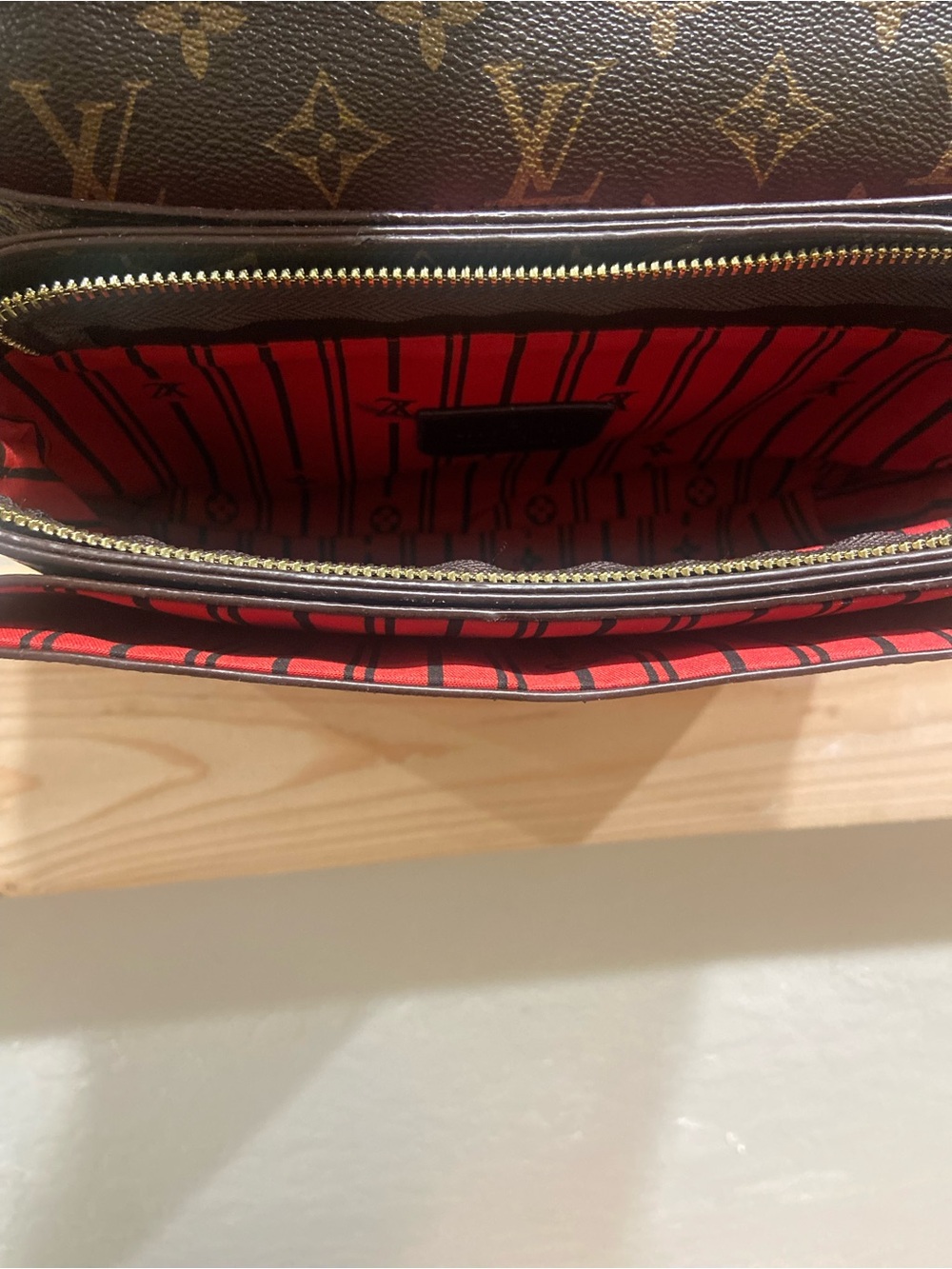 Louis Vuitton Two-Tone Monogram Flap Crossbody in Brown and Tan - Picture 4 of 5